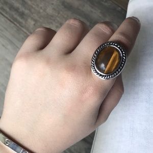 Silver & Brown Ring